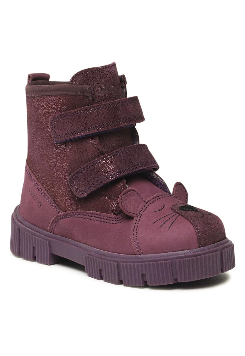 Cizme Fete - piele naturala - violet - sistem inchidere Velcro - Violet