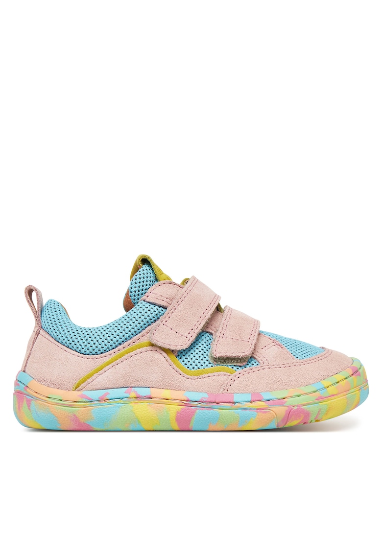 Pantofi copii - piele intoarsa - multicolor - sistem inchidere Velcro