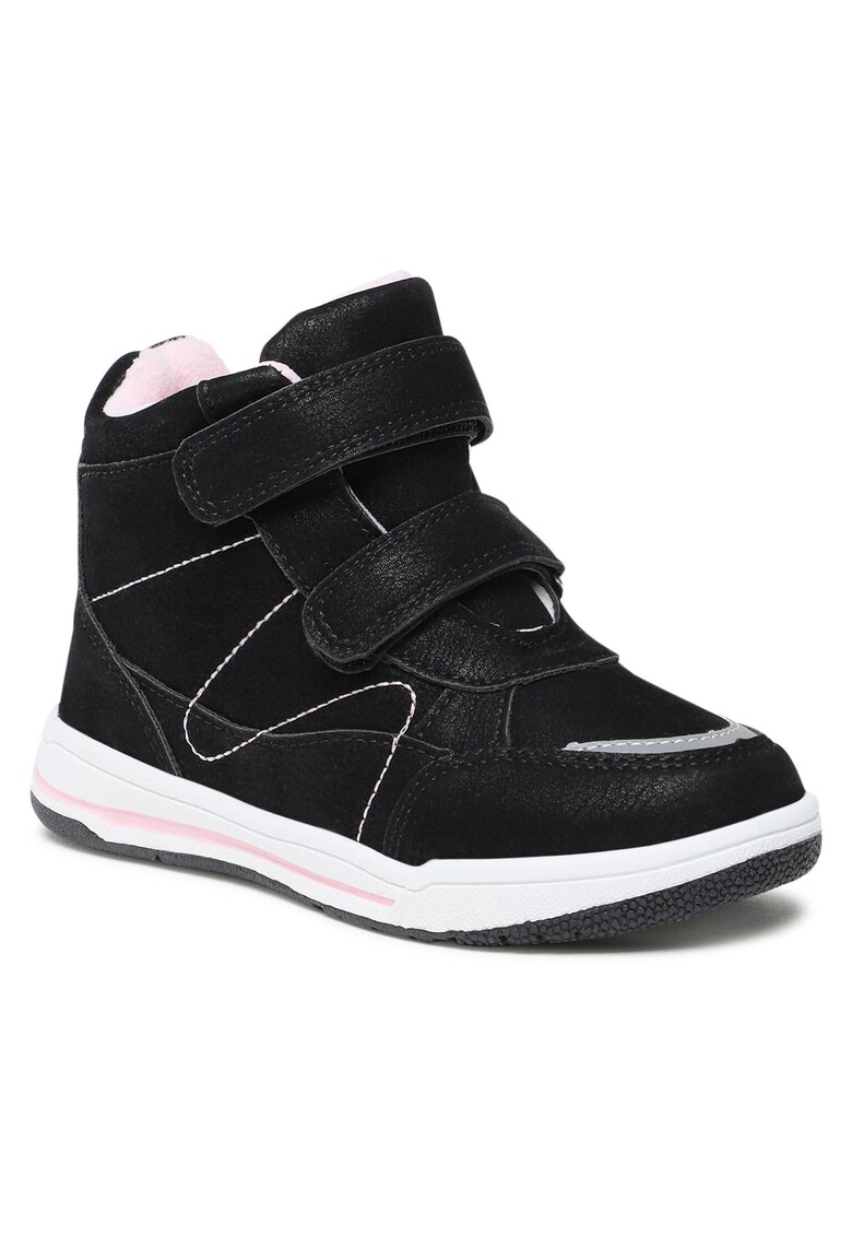 Ghete fete - piele ecologica - negru - Velcro