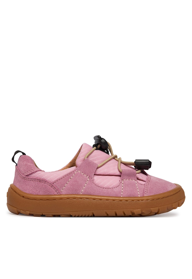 Pantofi sport copii - piele intoarsa - roz - tehnologie barefoot