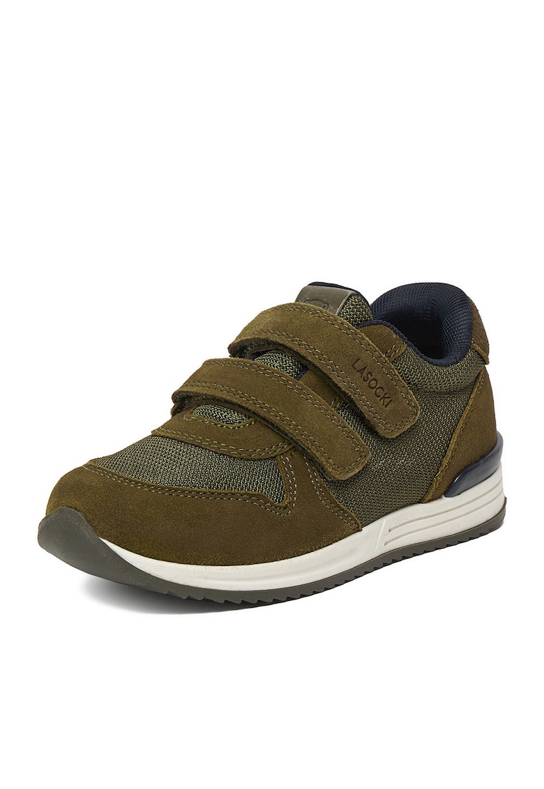 Pantofi sport copii din piele naturala - Kaki