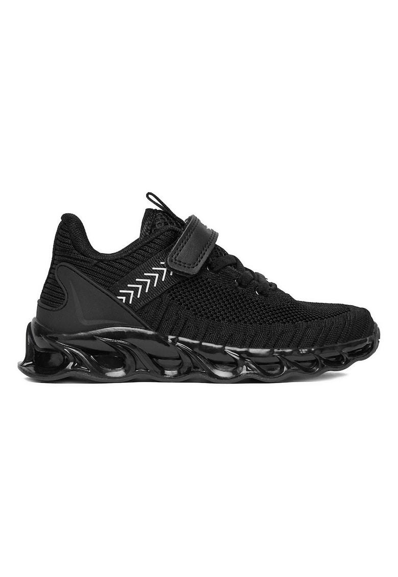 Pantofi sport copii - velcro - negru - material textil