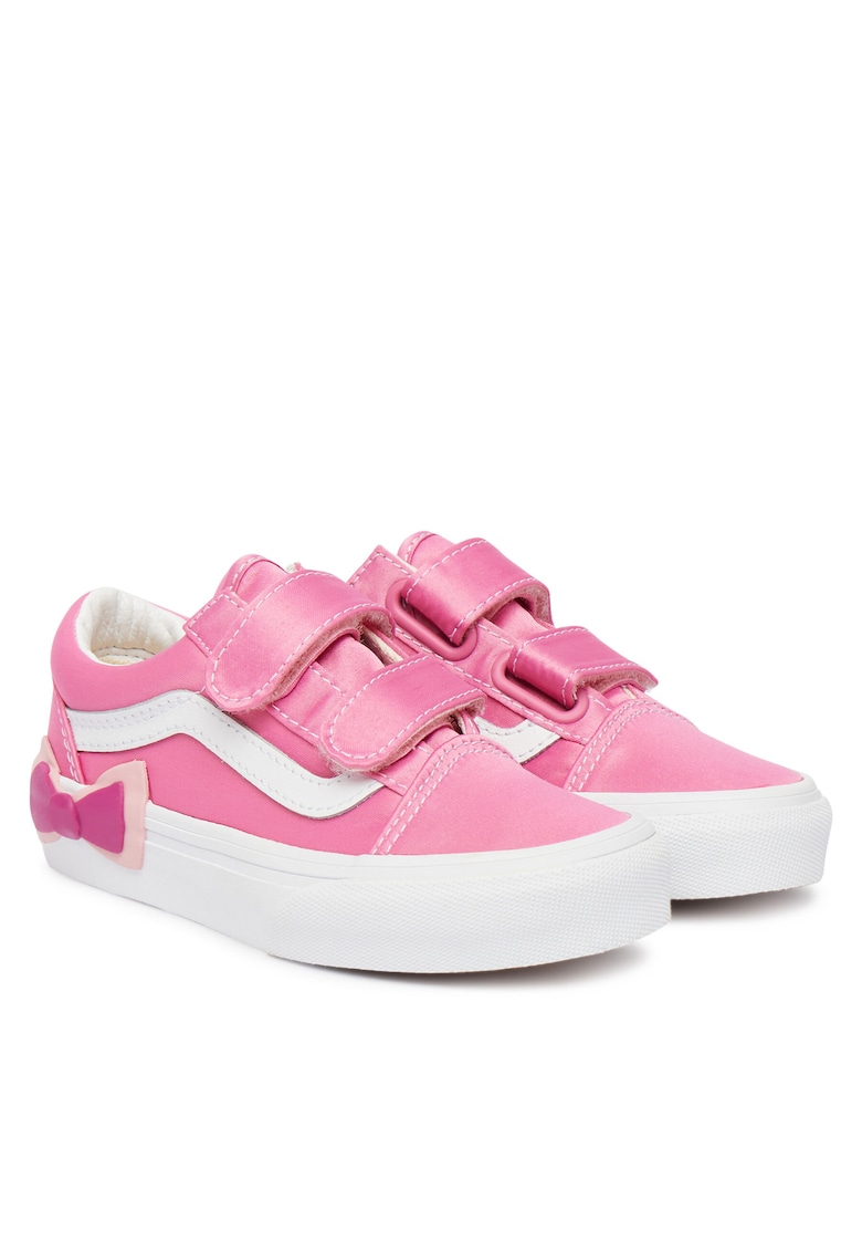 Pantofi sport copii - velcro - roz/alb - material textil