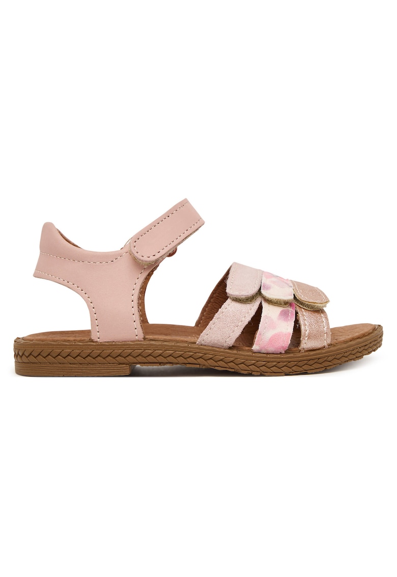 Sandale copii - din piele naturala - roz - cu velcro