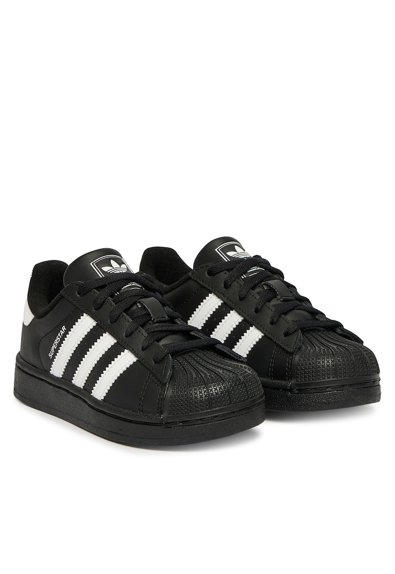 Pantofi sport copii piele ecologica - negru - cu siret -
