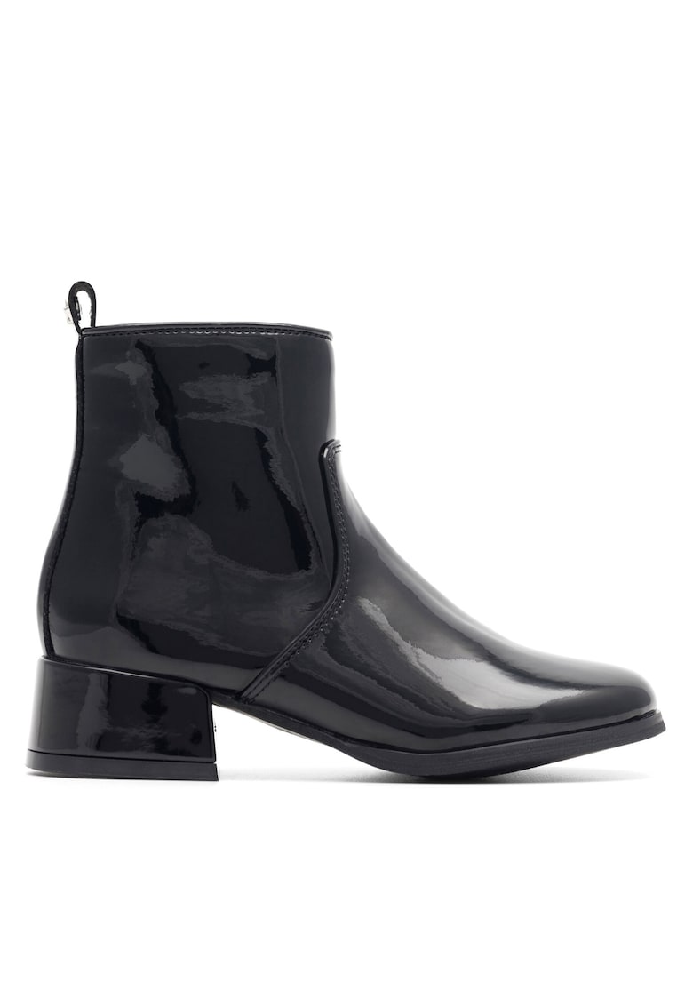 Botine copii - negru - material sintetic - fermoar -