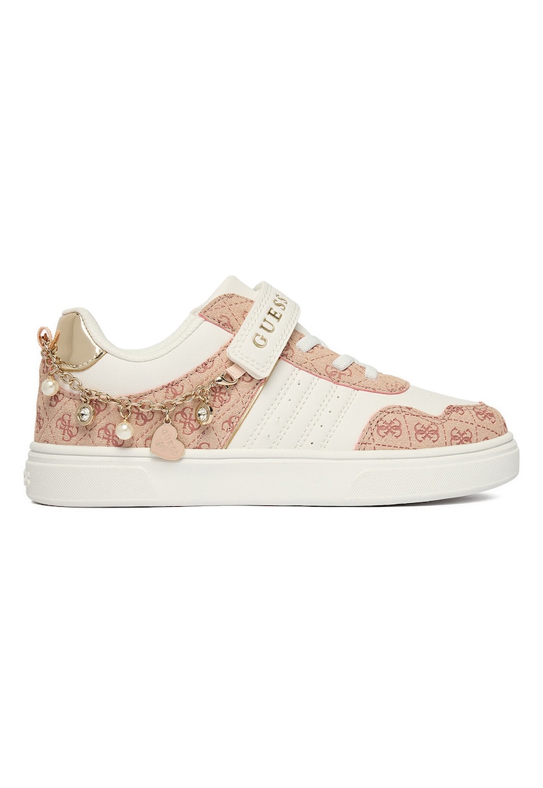 Pantofi sport copii - sintetic - alb - cu velcro - pentru fete
