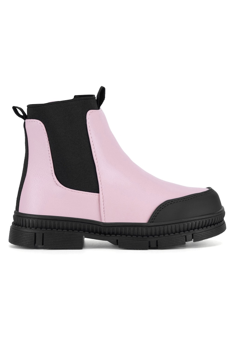 Botine Fete - material sintetic - roz - inchidere velcro
