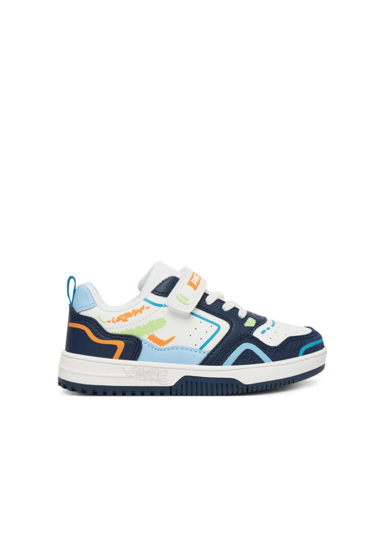 Adidasi copii - piele ecologica - alb - velcro - set