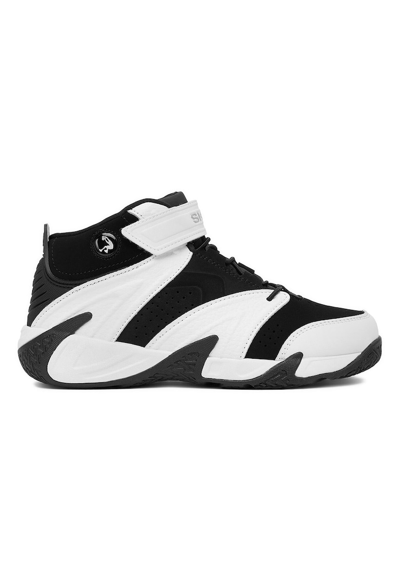 Pantofi de baschet piele naturala - negru\alb