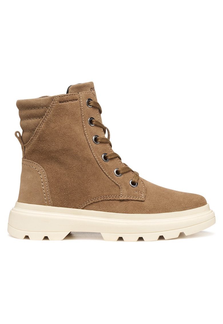 Ghete fete - piele naturala - fermoar - maro -