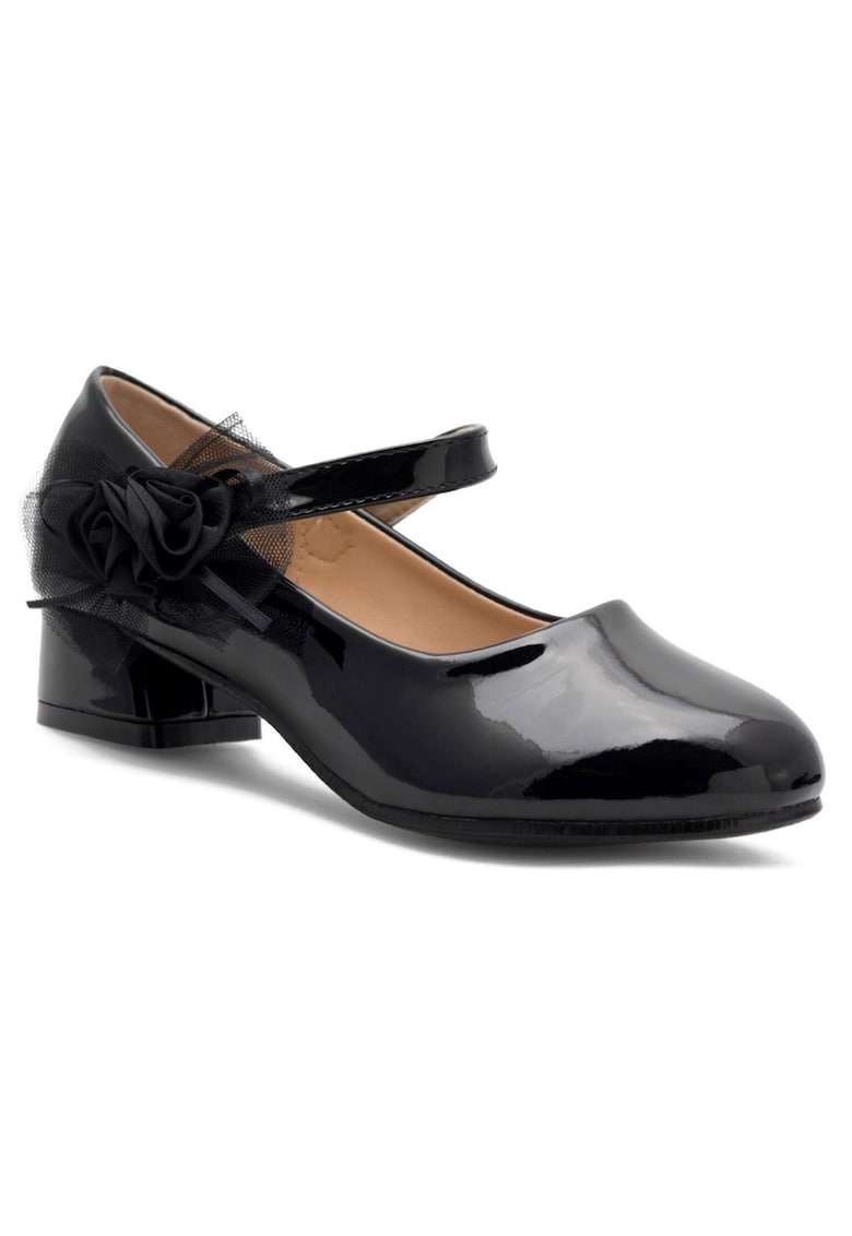 Pantofi copii - balerini - tocul jos - negru - sintetic -