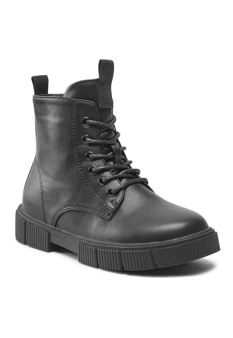 Ghete fete - piele ecologica - negru - cu fermoar - izolare termica - Negru