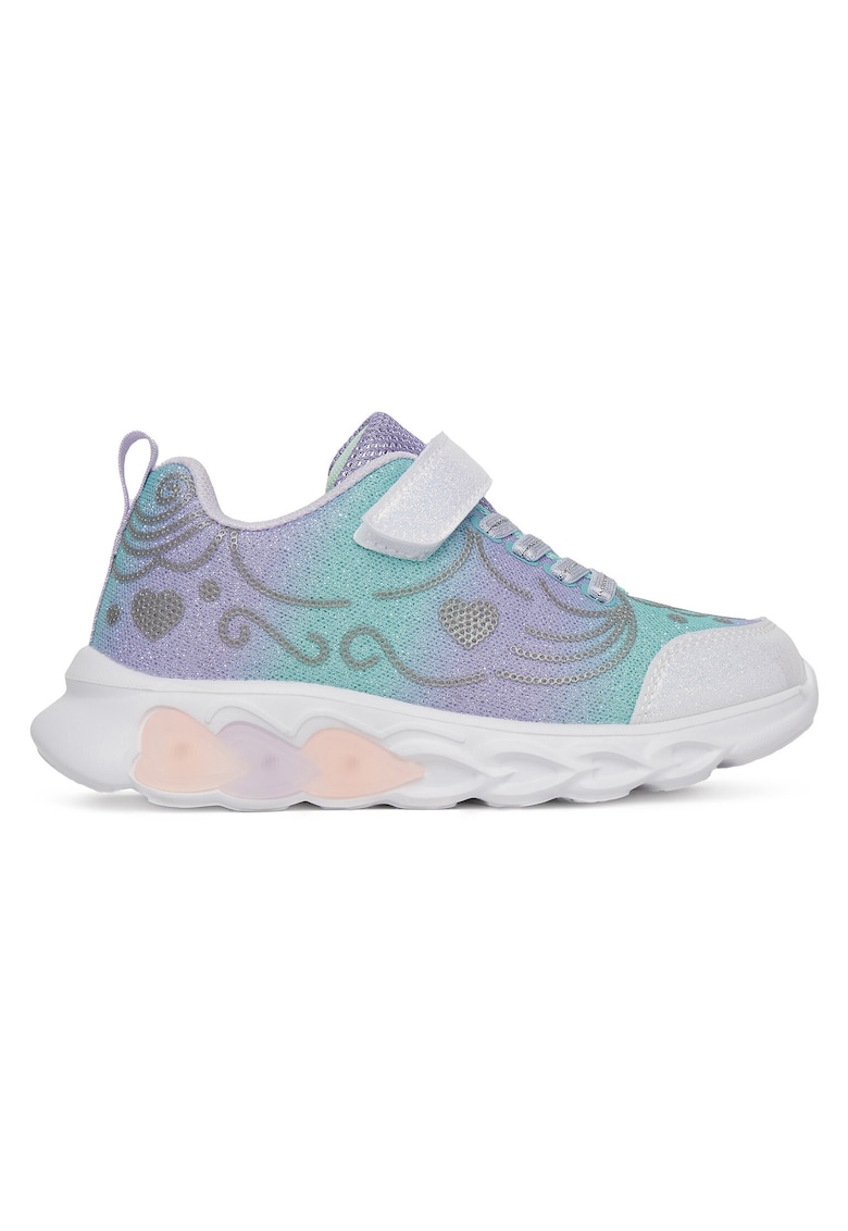 Pantofi copii - material textil - velcro - violet - cu LED-uri