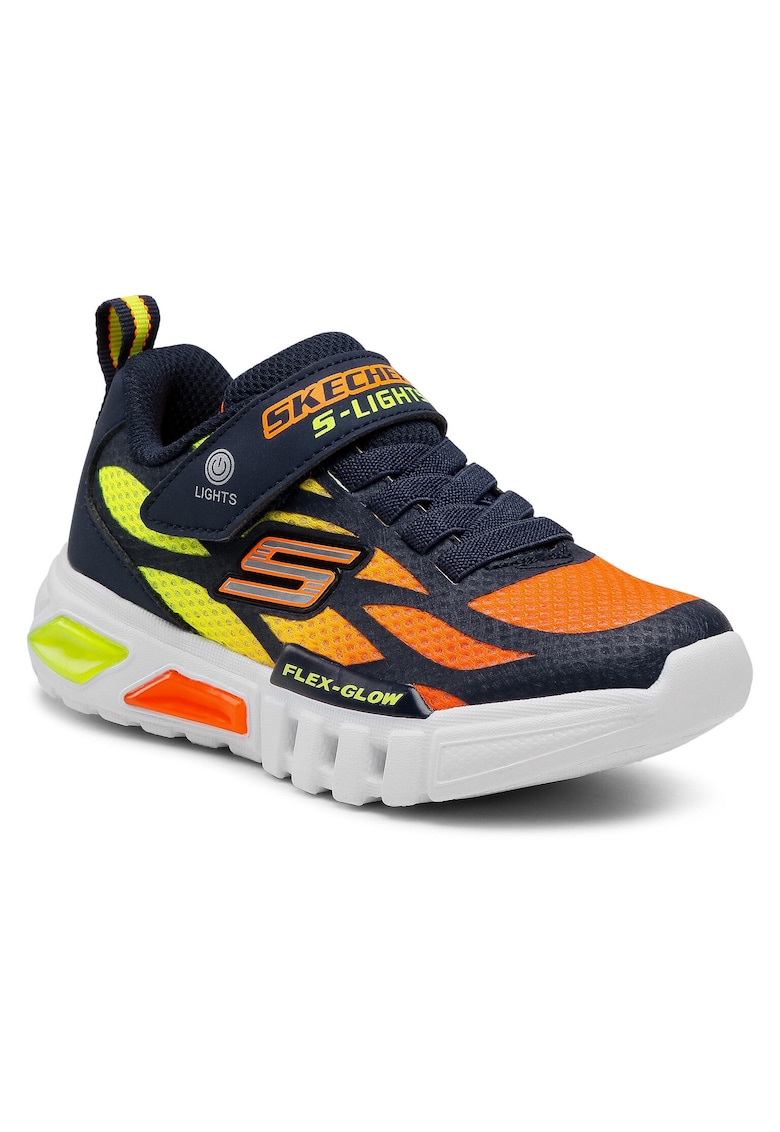Pantofi sport copii - albastru - piele ecologica - sistem inchidere velcro - LED-uri intermitente