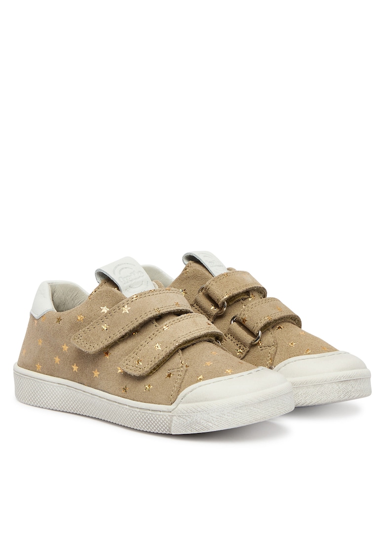 Pantofi sport Fete - piele naturala - sistem de inchidere Velcro - bej -