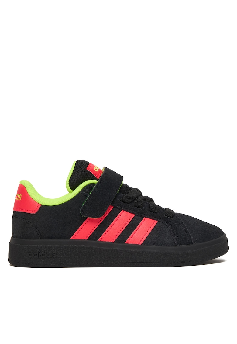 Pantofi sport copii - piele naturala - negru - velcro/siret