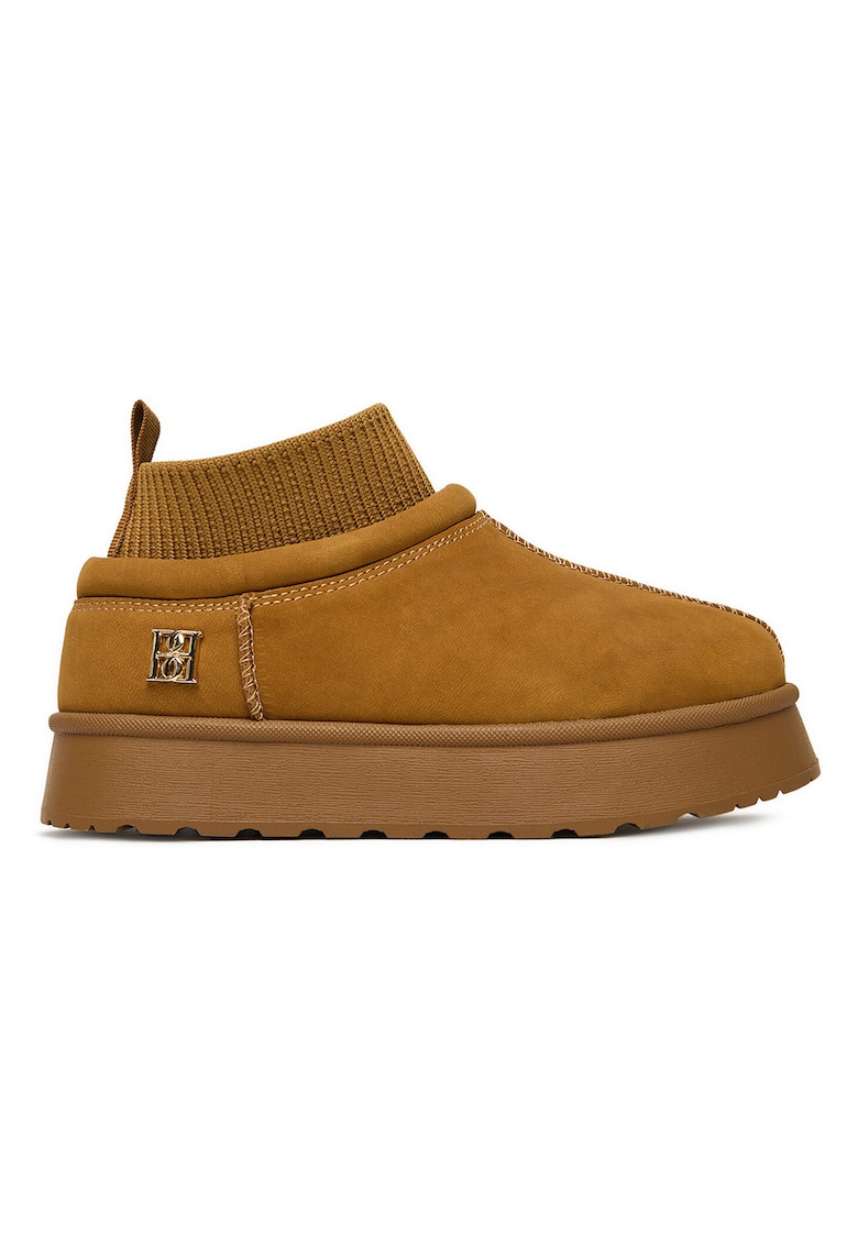 Botine fete - piele naturala - rotund - captusite - maro
