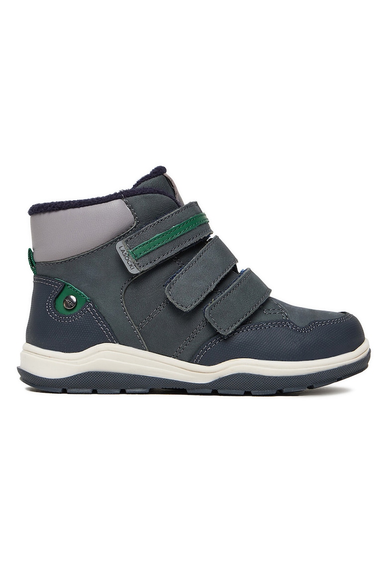 Ghete copii - piele naturala - albastru - velcro -