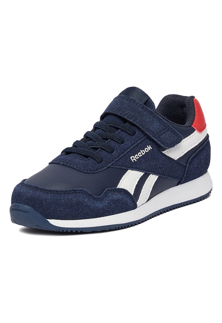 Pantofi copii - adidasi baieti - textil si piele intoarsa - alb - sistem inchidere Velcro -