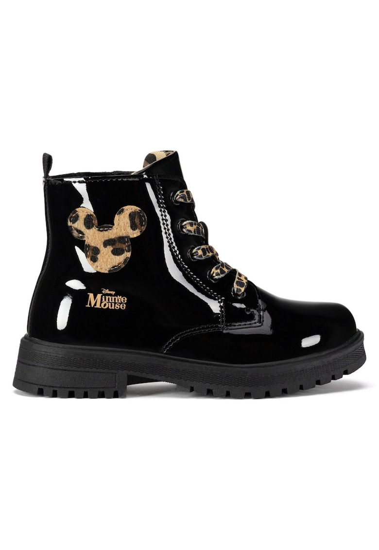 Ghete fete - plastic - negru/maro