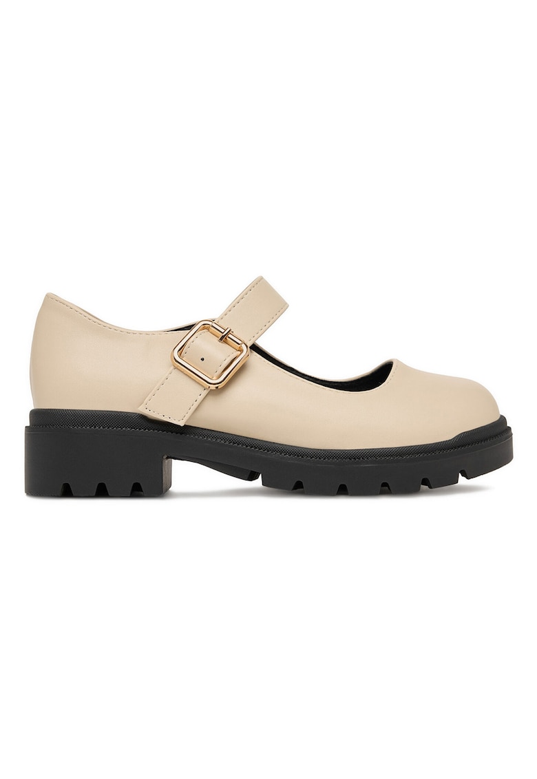 Pantofi fete - bej - material sintetic - talpa groasa