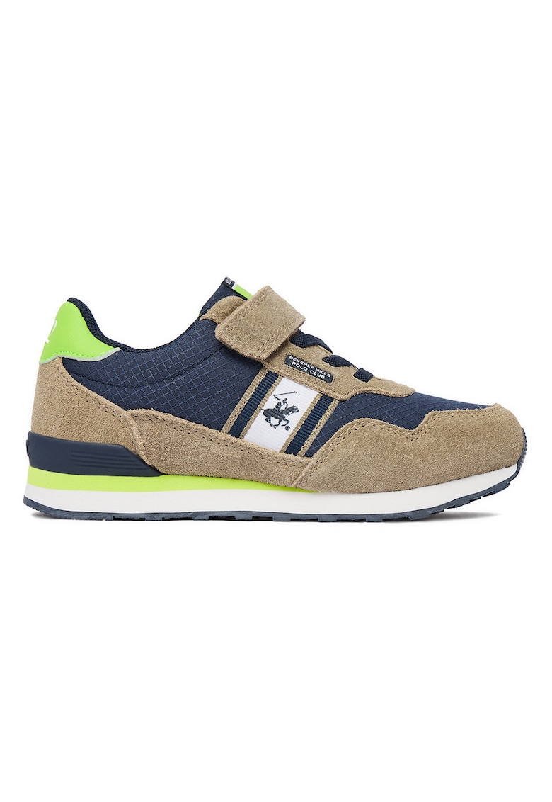 Pantofi sport copii - piele intoarsa - albastru - sistem inchidere Velcro