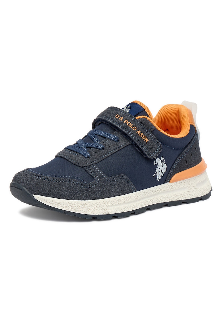 Adidasi U.S. Polo Assn - textil - sistem inchidere Velcro - Albastru