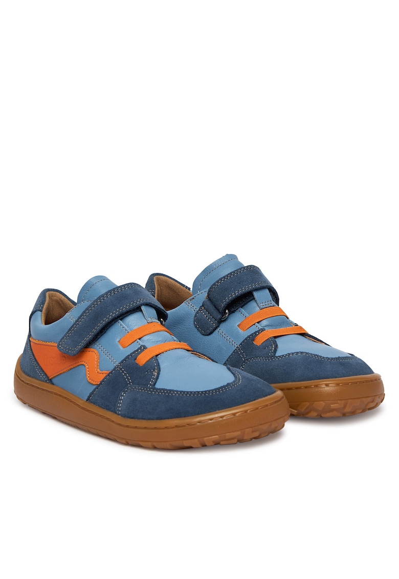 Pantofi sport copii - piele naturala - albastru - sistem inchidere Velcro