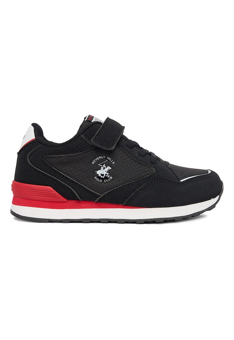 Pantofi sport copii - sintetic si textil - negru - inchidere cu scai