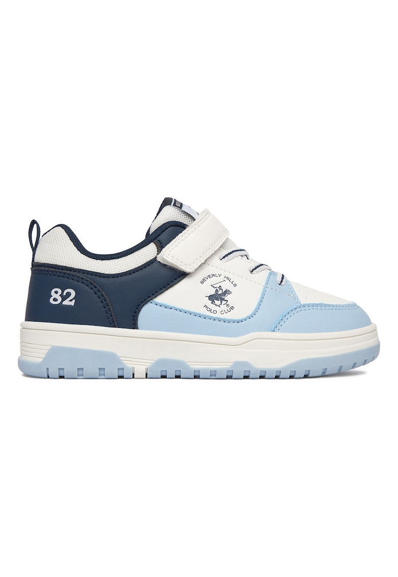 Pantofi sport copii - velcro - alb/albastru - material sintetic