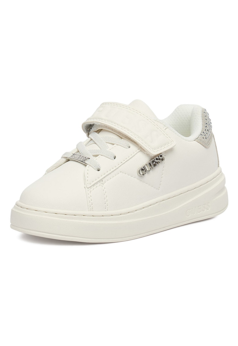 Pantofi sport copii - piele ecologica - velcro - alb