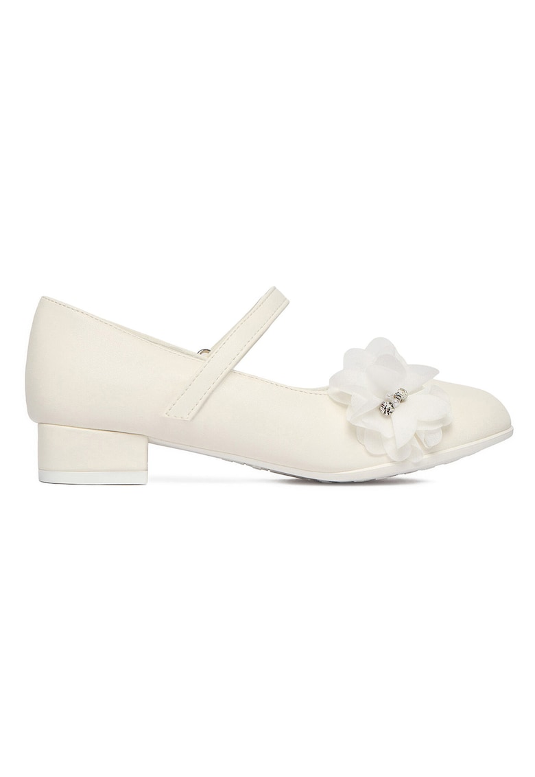 Pantofi fete - inchidere velcro - alb - material sintetic