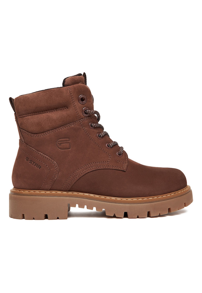Ghete copii - G-Star Raw - piele naturala - maro - talpa groasa - inchidere cu fermoar