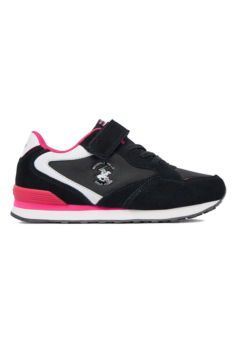 Pantofi sport copii - piele naturala - negru - velcro