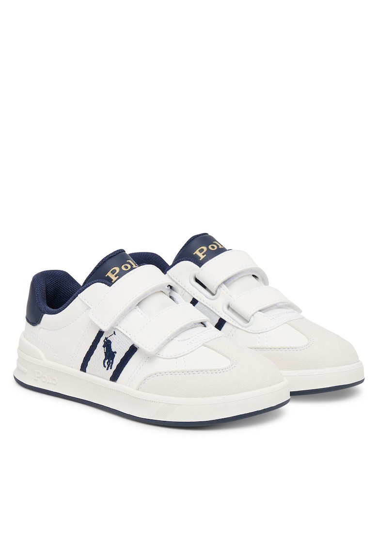 Pantofi sport copii - piele ecologica - alb - sistem inchidere Velcro - Alb