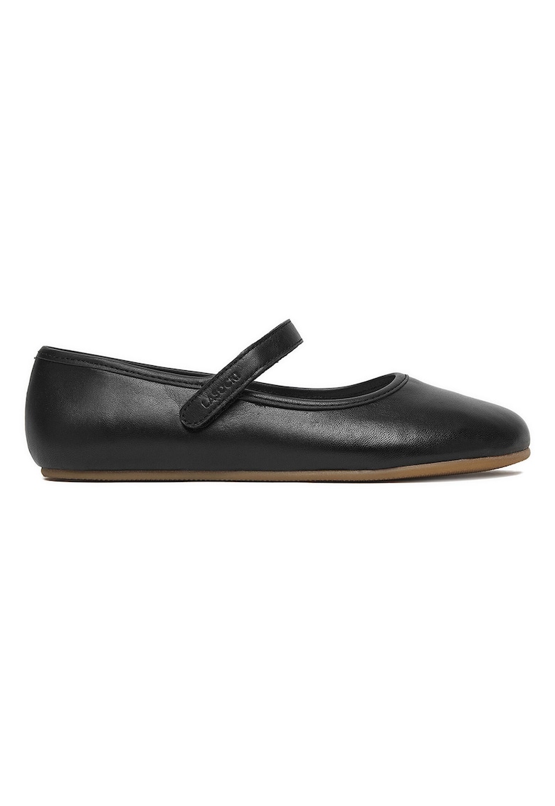 Balerini copii - piele naturala - negru - slip-on