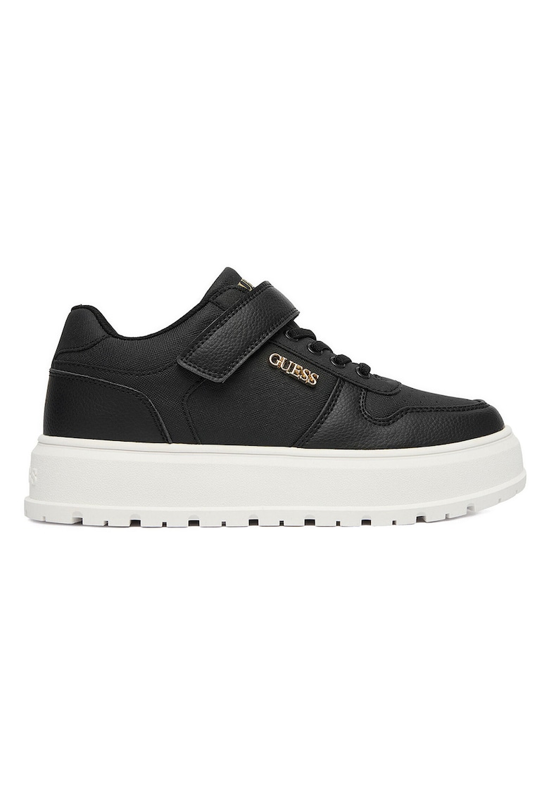 Pantofi sport copii - velcro - negru - piele ecologica