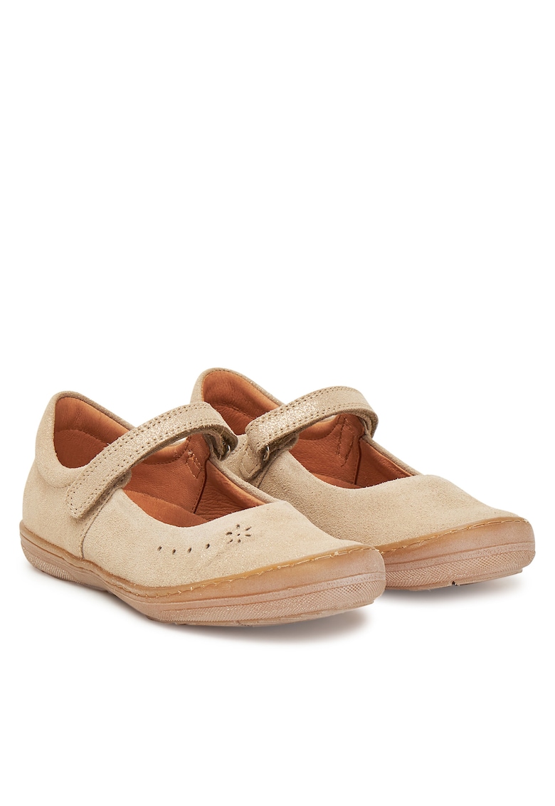 Pantofi copii - piele naturala - auriu - inchidere Velcro -