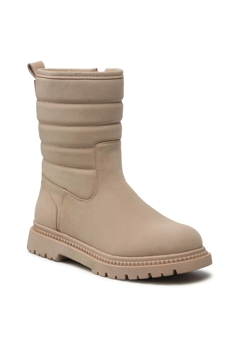 Botine - piele ecologica - bej - material sintetic -