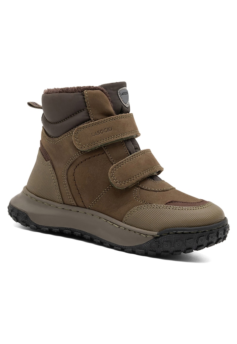 Ghete copii - piele naturala - multicolor - inchidere Velcro -