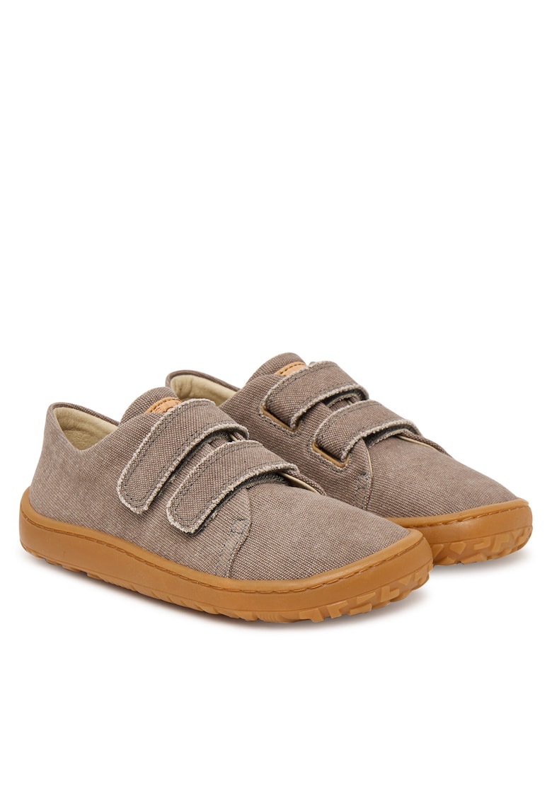 Pantofi Baieti - textil - gri - sistem inchidere Velcro - talpa plata