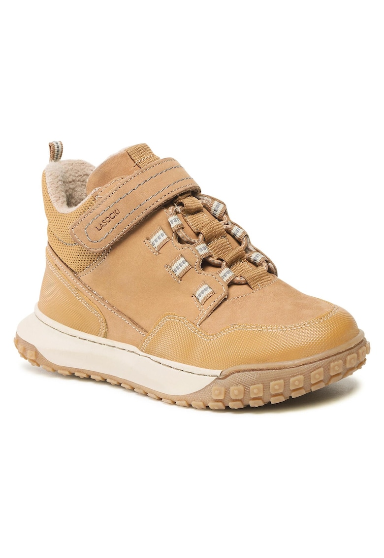 copii - piele naturala - velcro - Maro