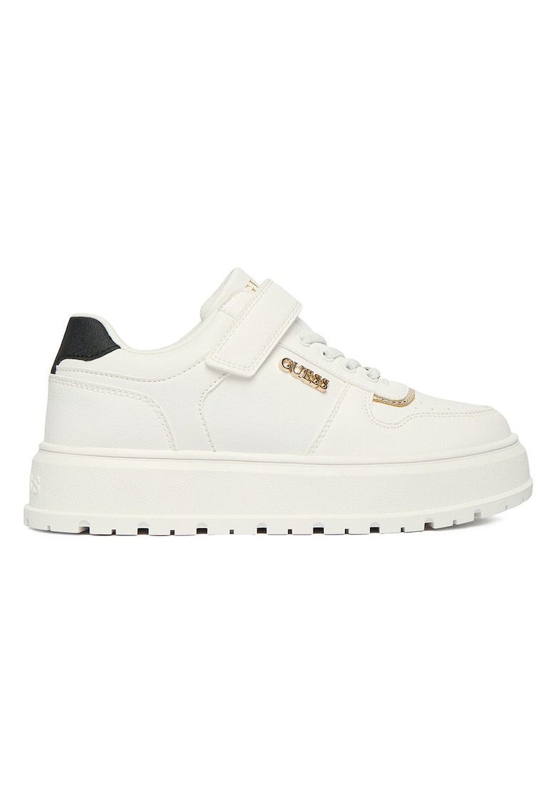 Pantofi sport fete - alb - sintetic - cu velcro - platforma