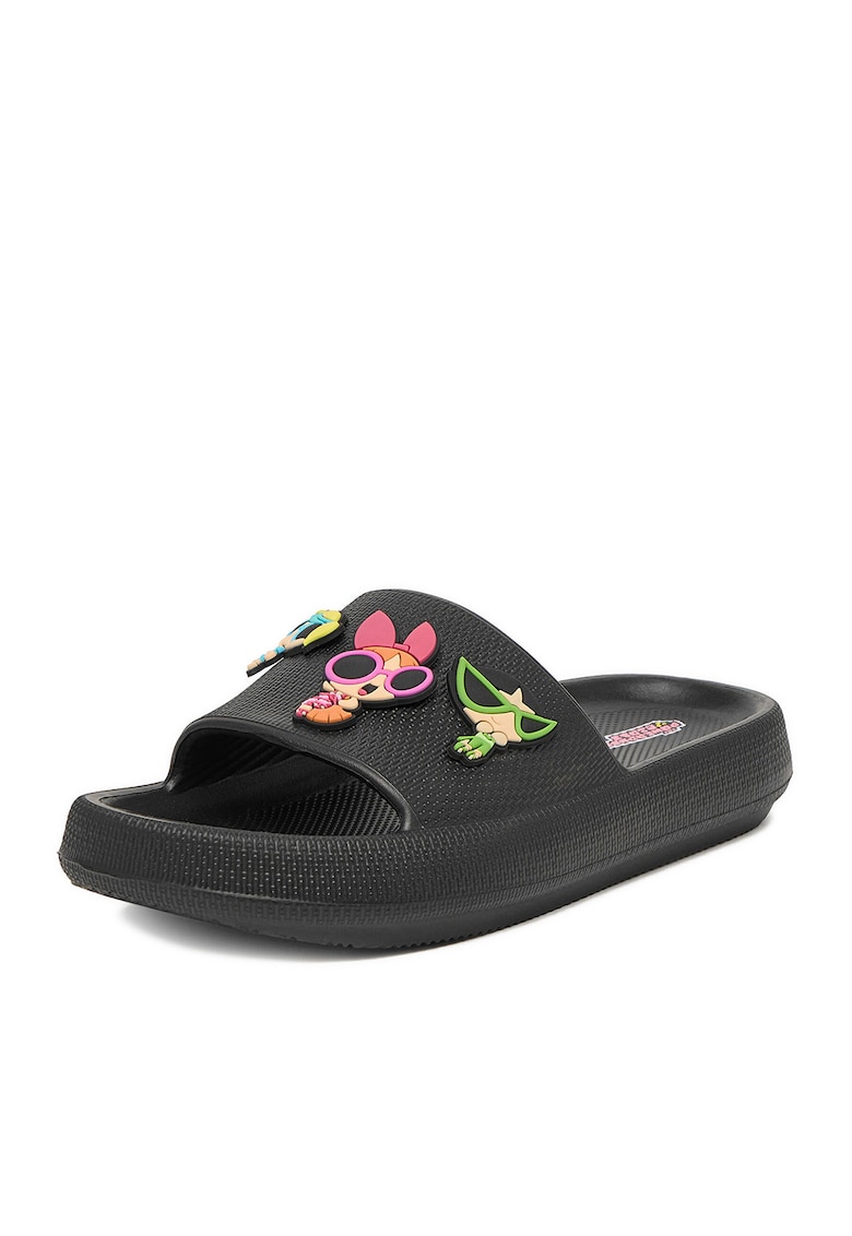 Slapi Fete - plastic - negru
