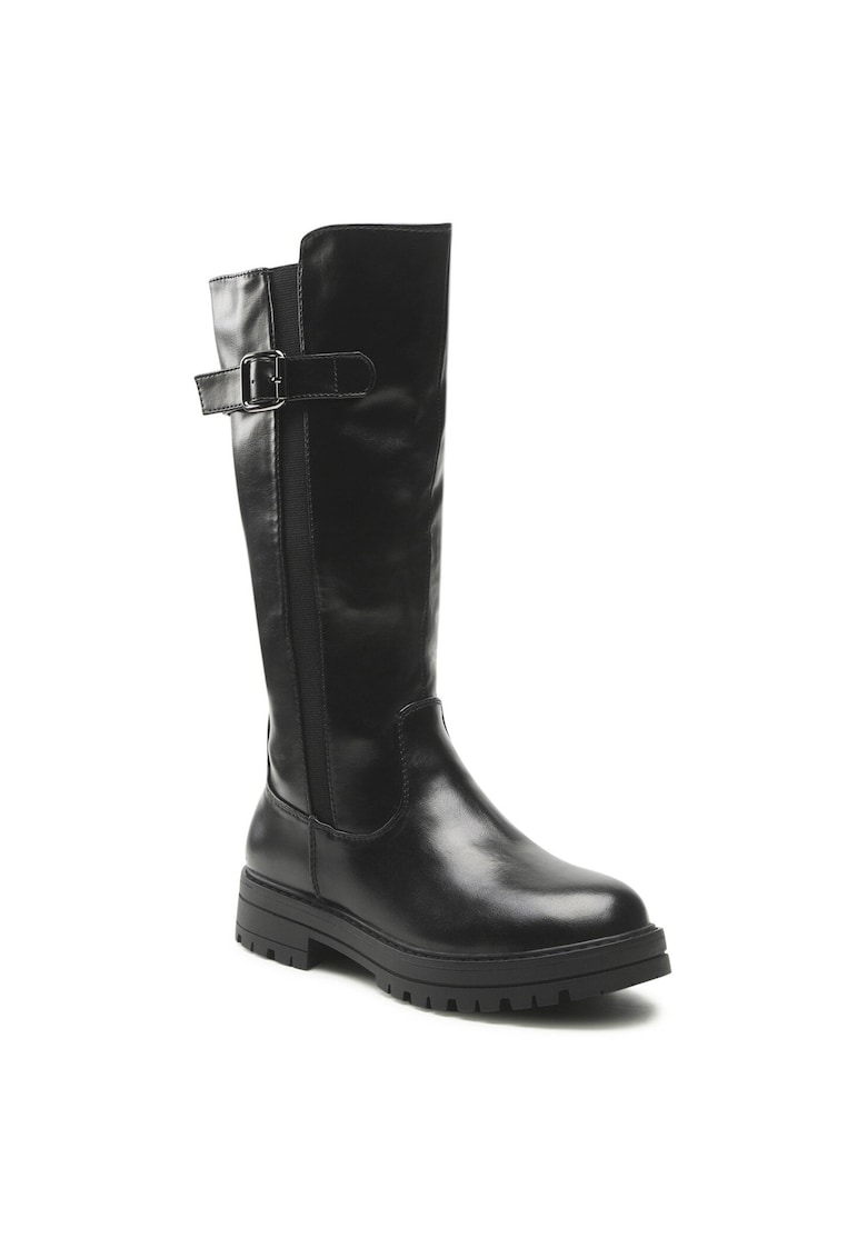 Cizme copii - piele ecologica - negru - fermoar - material sintetic -