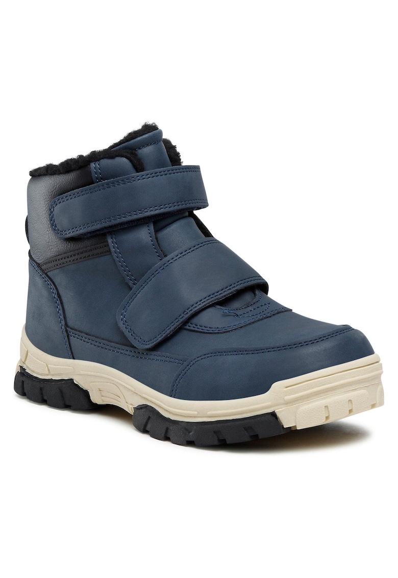 Ghete copii - piele ecologica - albastru - inchidere velcro - interior plastic -