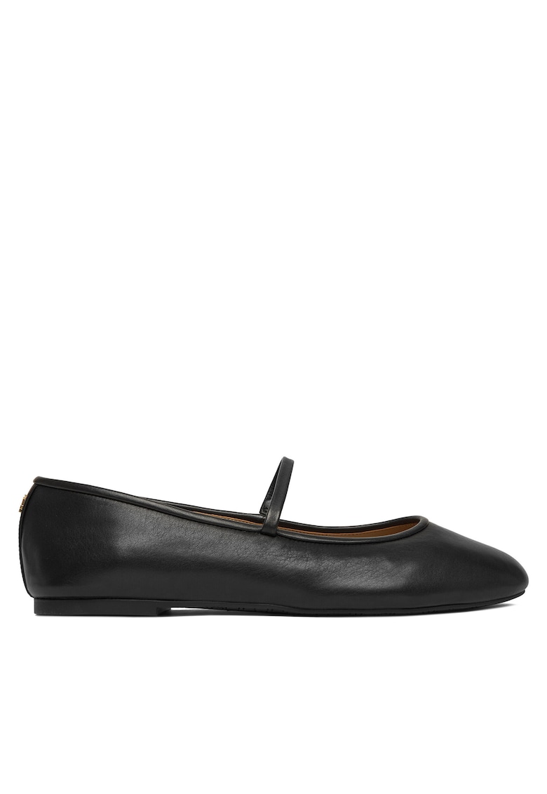 Balerini dama - piele naturala - negru - slip-on