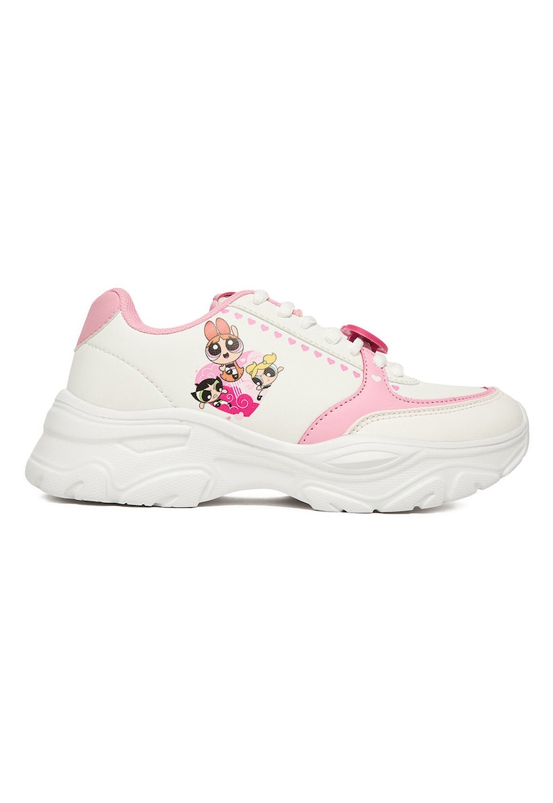 Pantofi sport copii - alb/roz - material textil