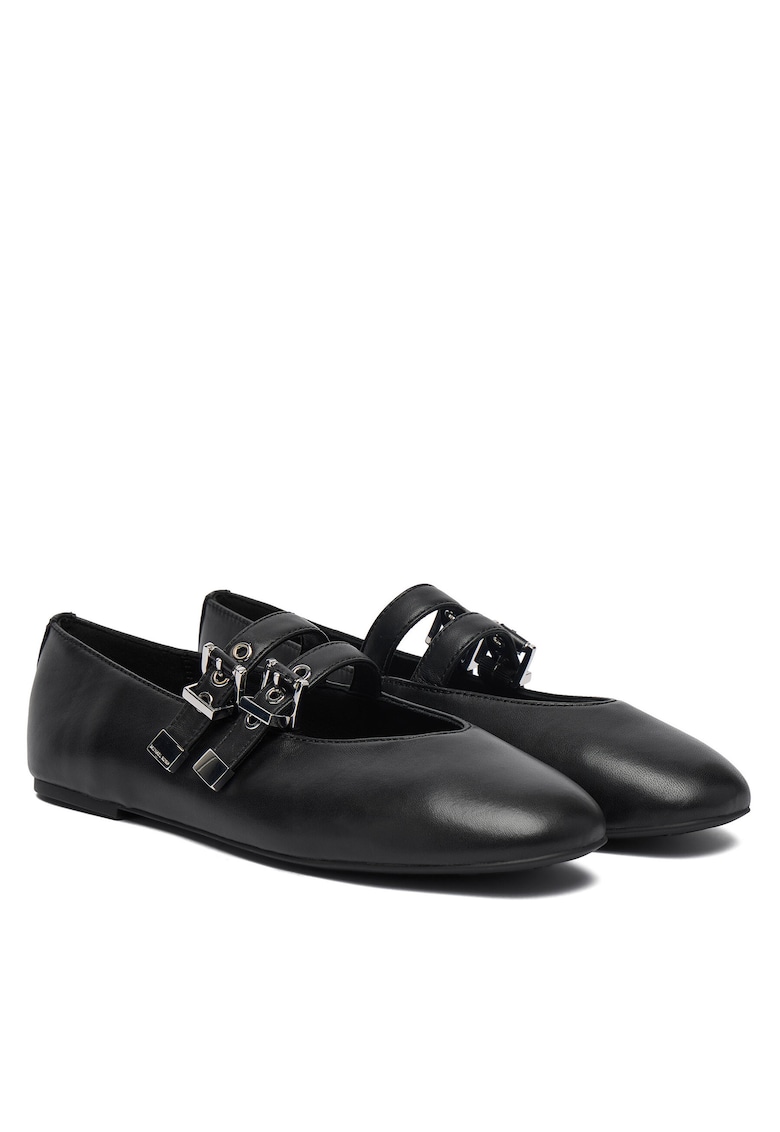 Balerini dama - Negru - Piele naturala